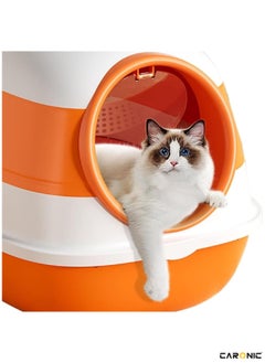 CARONIC Pet Litter Box Fully Enclosed Foldable Litter  With Pets Litter Scoop Portable cat and dog Litter  Enclosure  Fully Enclosed Foldable  Splash  - Image 3