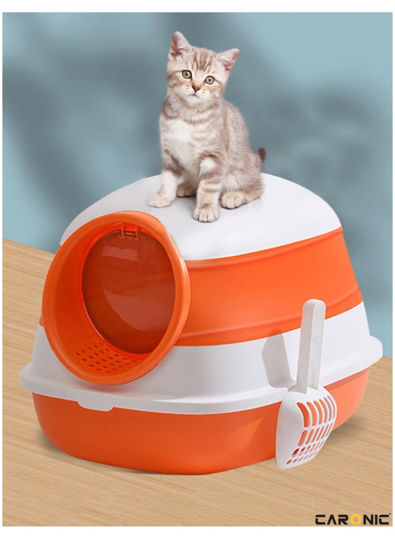 CARONIC Pet Litter Box Fully Enclosed Foldable Litter  With Pets Litter Scoop Portable cat and dog Litter  Enclosure  Fully Enclosed Foldable  Splash  - Image 5