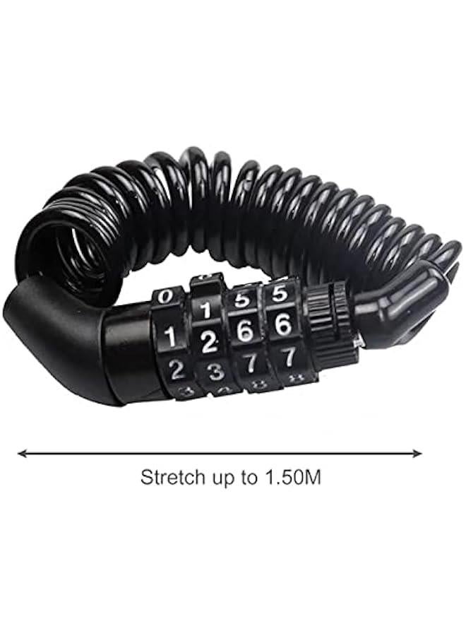 BWSJ 4Digit Code Bicycle Cable Lock, Resettable Bicycle AntiTheft Code Lock, Motorcyclebicycle Helmet Lock, AntiTheft Helmet Lock - Image 2