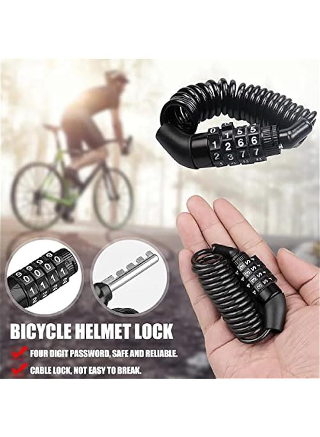 BWSJ 4Digit Code Bicycle Cable Lock, Resettable Bicycle AntiTheft Code Lock, Motorcyclebicycle Helmet Lock, AntiTheft Helmet Lock - Image 3
