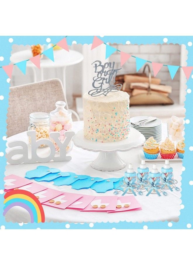 Nuenen - 48 Pcs Baby Shower Bottles Baby Shower Mini Milk Bottle Baby Bottles Mini Baby Bottles For Baby Shower Plastic Bear Candy Box Bottles With Ribbon For Baby Shower Favor Gift Decor (Blue) - Image 1