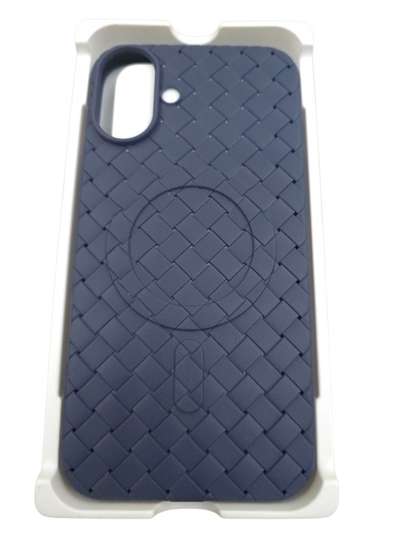 جراب لهاتف 16بلس مقاس 6.7 بوصة، مصنوع من نسيج كامل، ملمس الجلد، أداة مبتكرة تجمع بين الحماية القصوى والتصميم الأنيق، باستخدام مواد عالية الجودة وتقنيات متقدمة، اللون: (أزرق) - Image 1