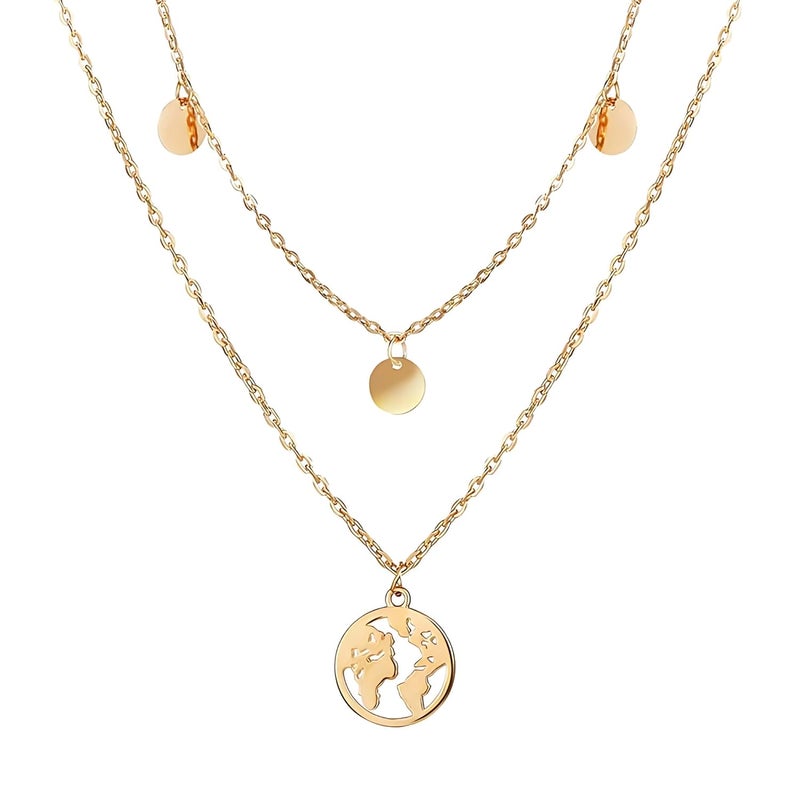 KERETY Store Layered Necklace for Women – Minimal Gold Chains, Stylish Double Layer Chain Jewelry, Trendy Western Neckpieces & Pendant Set - Image 1