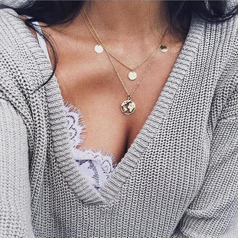 KERETY Store Layered Necklace for Women – Minimal Gold Chains, Stylish Double Layer Chain Jewelry, Trendy Western Neckpieces & Pendant Set - Image 5