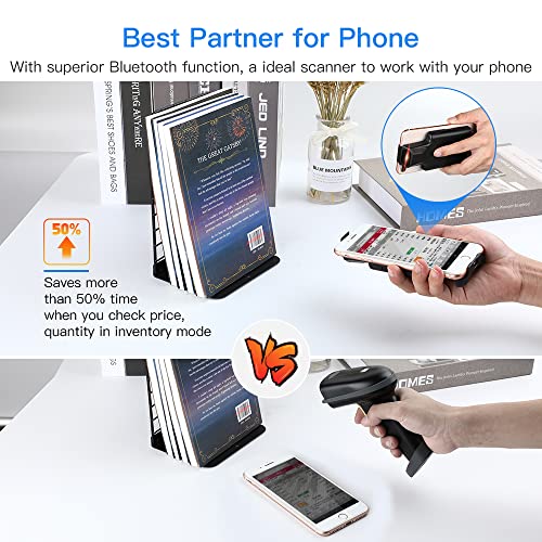 EYOYO Upgraded Eyoyo QR Code Scanner Bluetooth Android Barcode Scanner, Portable Back Clip Wireless 1D 2D UPC ISBN Inventory Barcode Reader PDF417 Data Matrix Code Compatible with iPhone, Android Phone - Image 2