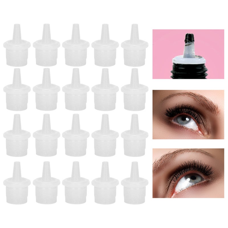 20pcs Eyelash Extension Glue Nozzle False Eyelash Grafting Adhesive Glue Bottle Plug - Image 1