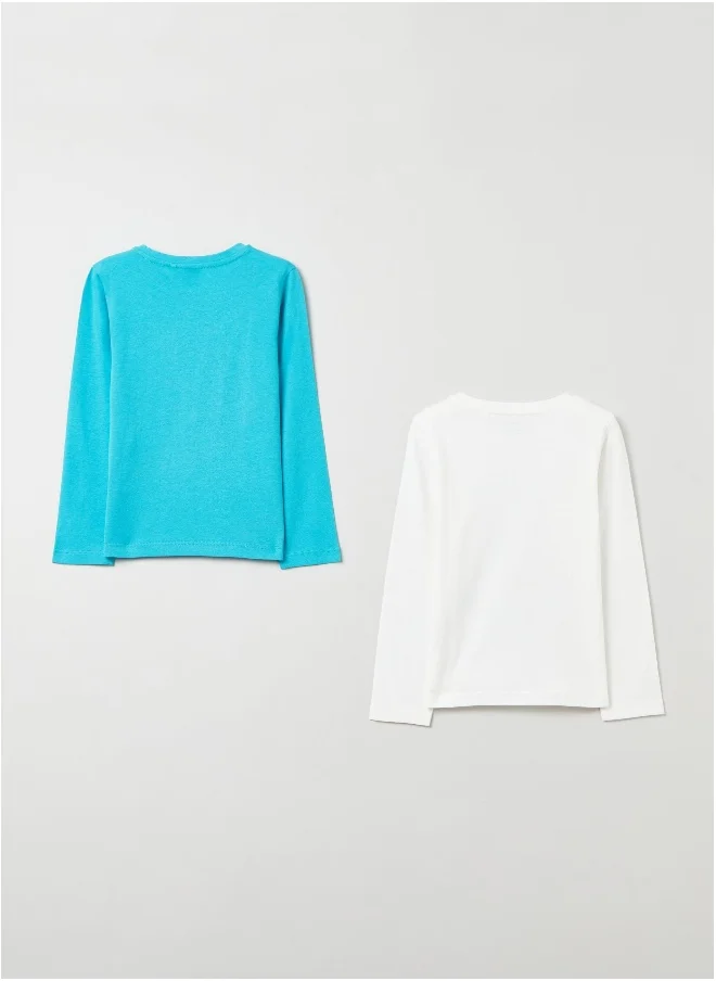 او في اس Two-pack T-shirts with long sleeves