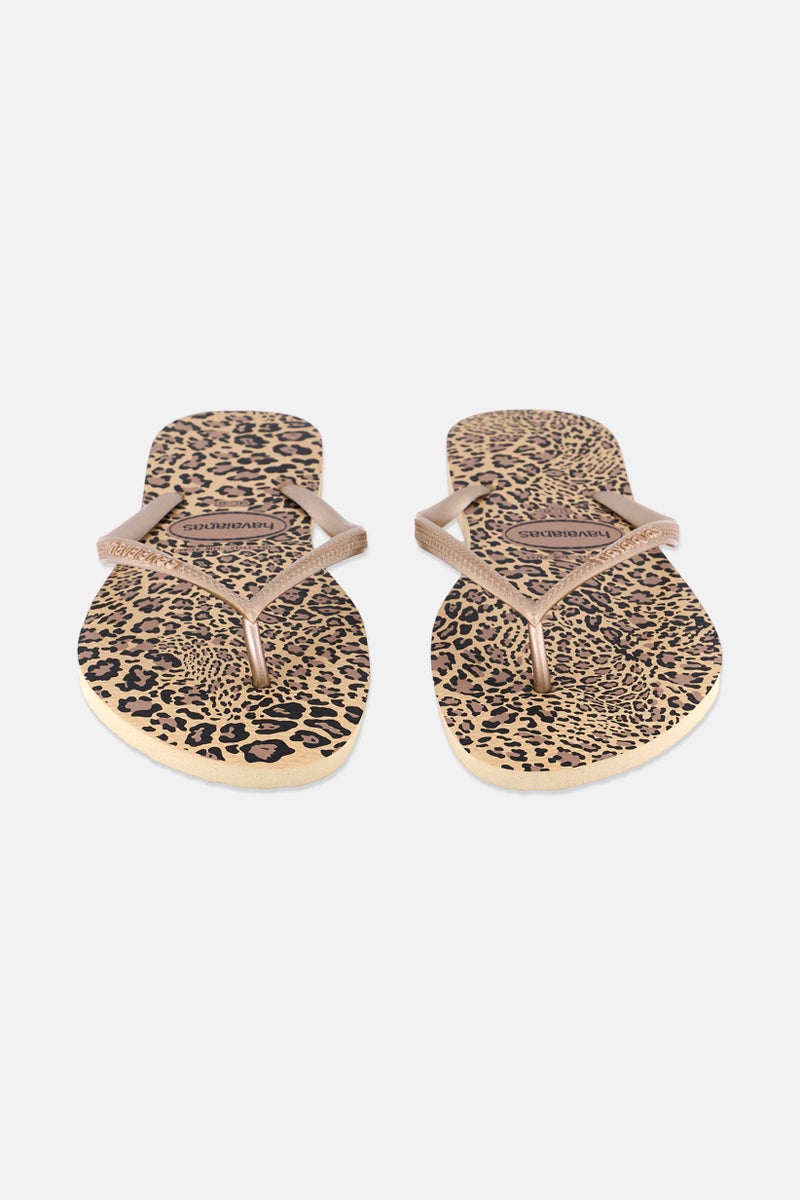 havaianas Women Style 2 Slim Animal Print Slippers, Sand  - Image 4