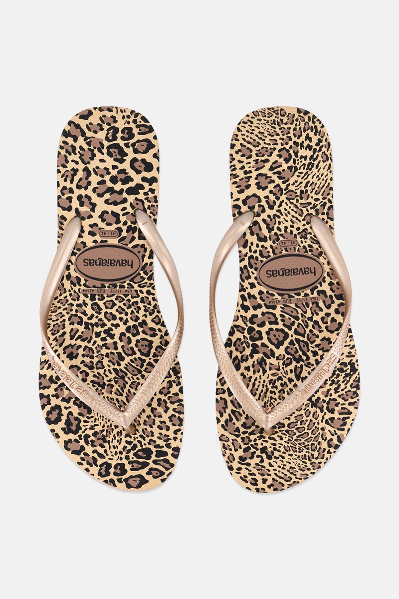 havaianas Women Style 2 Slim Animal Print Slippers, Sand  - Image 2