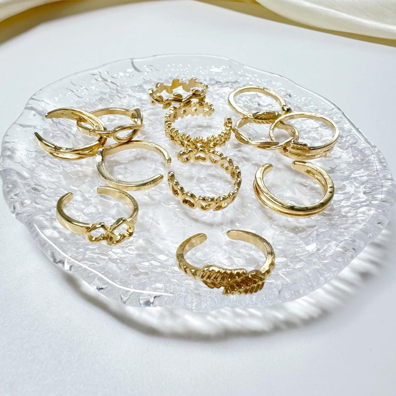 KONPJE 12PCS Toe Rings for Women 14K Gold/Silver Plated Toe Ring Set Adjustable Open Heart Arrow Infinity Rings Beach Foot Jewelry for Summer - Image 5