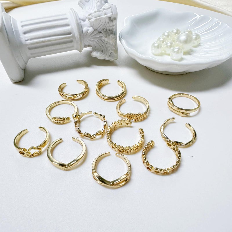 KONPJE 12PCS Toe Rings for Women 14K Gold/Silver Plated Toe Ring Set Adjustable Open Heart Arrow Infinity Rings Beach Foot Jewelry for Summer - Image 4