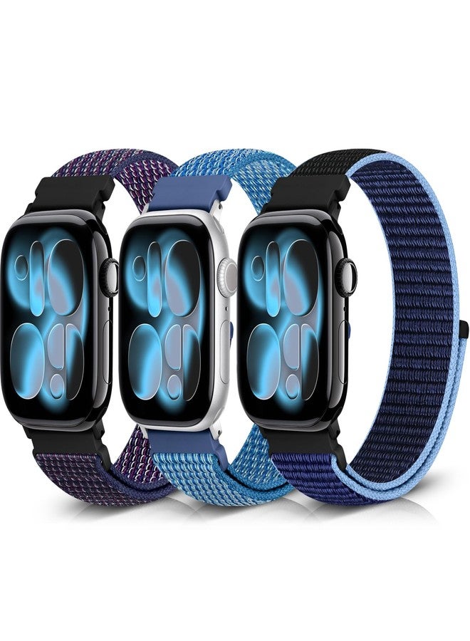 Bcuckood Nylon Sport Bands Compatible with Apple Watch Band 49mm 45mm 44mm 42mm 41mm 40mm 38mm Women Men, Adjustable Sport Solo Loop Bands for iWatch Series 9 8 7 6 5 4 3 SE2 SE Ultra 2 1, 3 Pack - Image 1