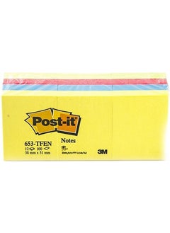 Post It 653Tf Note Paper 38 x 51 Mm Tutti Frutti Pink Shades Pack of 12  - Image 1