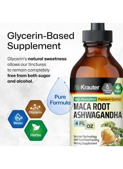 BIO KRAUTER BIO KRAUTER Maca Root and Ashwagandha Tincture - Maca & Ashwagandha Supplements for Men & Women - Adaptogenic Liquid Supplement for Mood Support - Alcohol and Sugar Free Vegan Drops 4 Fl.Oz.  - Image 5