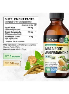 BIO KRAUTER BIO KRAUTER Maca Root and Ashwagandha Tincture - Maca & Ashwagandha Supplements for Men & Women - Adaptogenic Liquid Supplement for Mood Support - Alcohol and Sugar Free Vegan Drops 4 Fl.Oz.  - Image 3