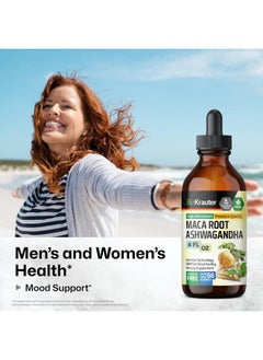 BIO KRAUTER BIO KRAUTER Maca Root and Ashwagandha Tincture - Maca & Ashwagandha Supplements for Men & Women - Adaptogenic Liquid Supplement for Mood Support - Alcohol and Sugar Free Vegan Drops 4 Fl.Oz.  - Image 2