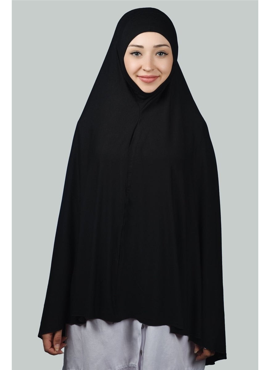 Altobeh عمامة جاهزة وشاح عملي مع حجاب مع نيكاب - غطاء صلاة سوفليه (5XL) - أسود  - Image 1