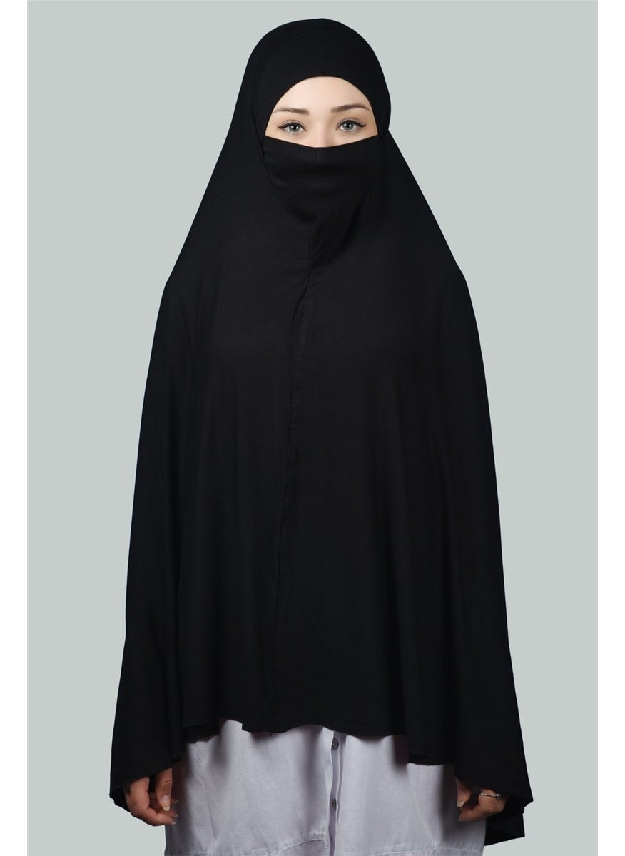 Altobeh عمامة جاهزة وشاح عملي مع حجاب مع نيكاب - غطاء صلاة سوفليه (5XL) - أسود  - Image 3