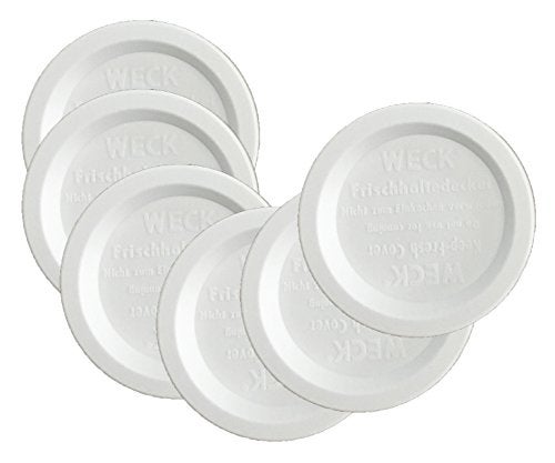 Weck Jar Keep Fresh Plastic Lids, 6 PACK (Small = 60mm). Fits models 080, 755, 760, 762, 902, 763, 764, 766, 905, 975, - Image 1
