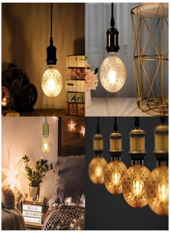 Y&D Led Bulbs, G95 E27 Decorative Edison Light Vintage Pineapple Shaped Bulb, Amber Glow 2700K Globe LED Bulb Energy Class D (1Pcs)  - Image 4
