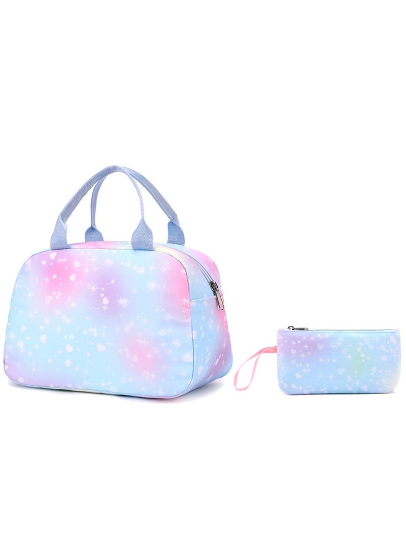 Huitich 3-Piece Pastel Galaxy Backpack Set for Girls School Bag, Lunch Bag & Pencil Case  - Image 2