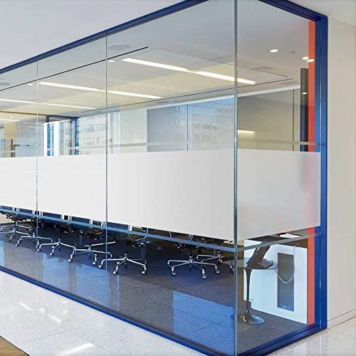 LIVECOOL Frosted Home Office Films Privacy Window Stickers Self Static Cling Vinyl Glass Film Decorations Sticker for Bathroom Office Meeting Room (12 x 50 Inch, Simple Frosted) - Image 4
