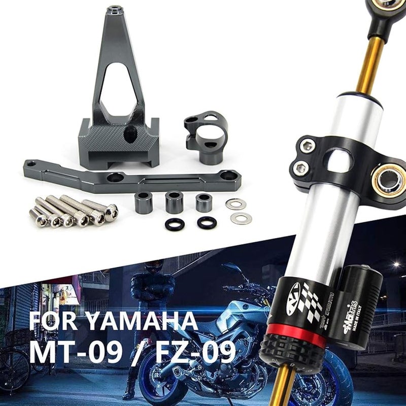 CNC Motorcycle Steering Stabilizer Damper Mounting Bracket Kit Blue Stand For Yamaha MT09 FZ09 - Image 3