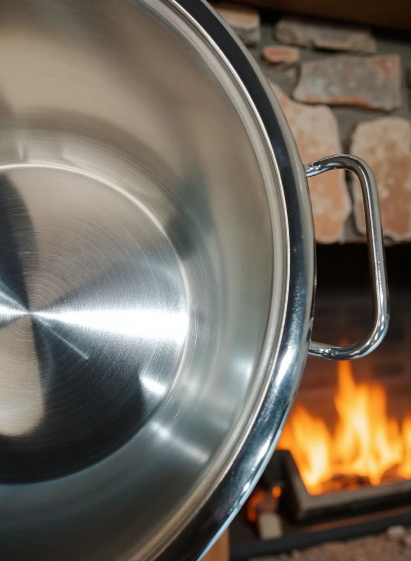 Trust Stainless Steel Cooking Pot 28CM Silver 18/10 (Made in Turkey) - Image 4