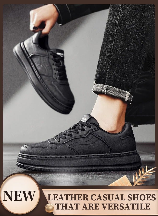 The new men's stylish casual leather sneakers, comfortable leather casual shoes for men that won't feel stuffy, and a timeless design suitable for all men.  - Image 1