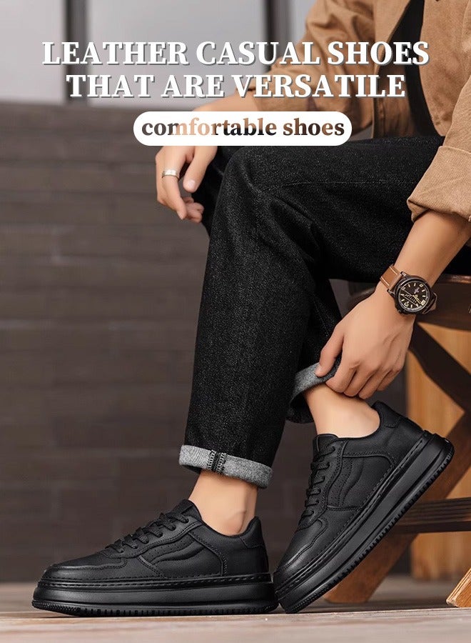 The new men's stylish casual leather sneakers, comfortable leather casual shoes for men that won't feel stuffy, and a timeless design suitable for all men.  - Image 2