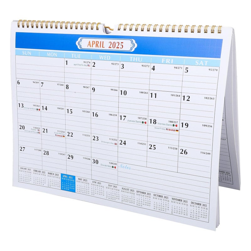 2024 Spiral Wall Calendar Monthly Planner With Holiday Dates Notes For Home Office - Image 2