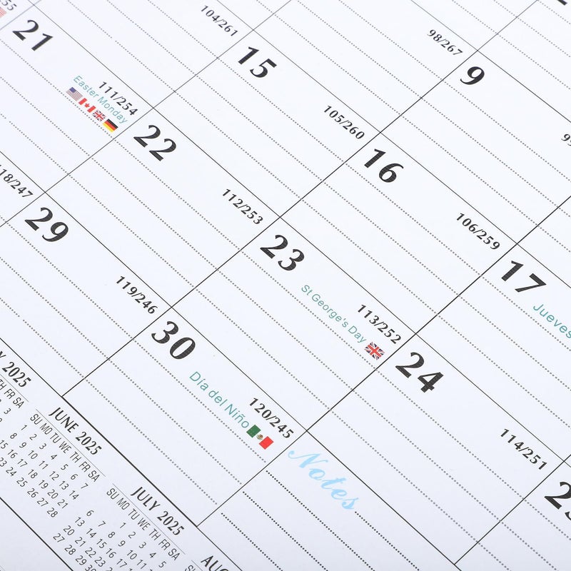 2024 Spiral Wall Calendar Monthly Planner With Holiday Dates Notes For Home Office - Image 3