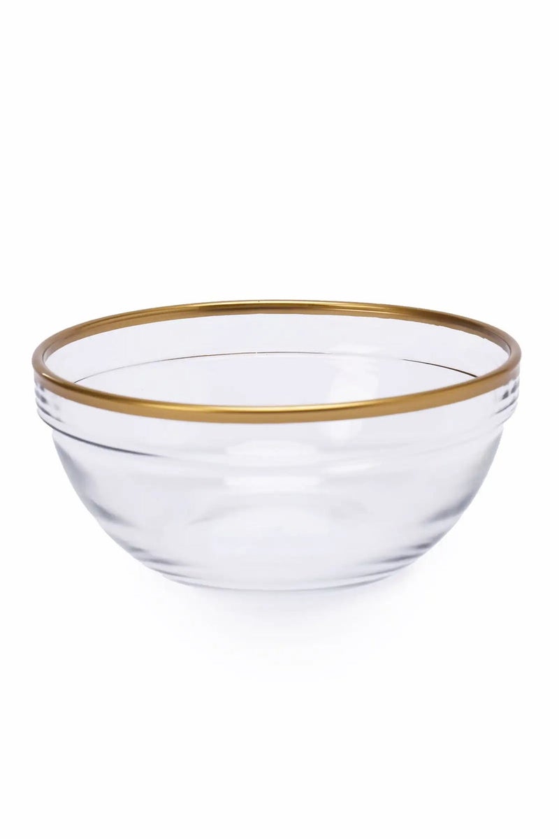 Carina Glass Bowl with Gold Rim (17cm) - Image 3