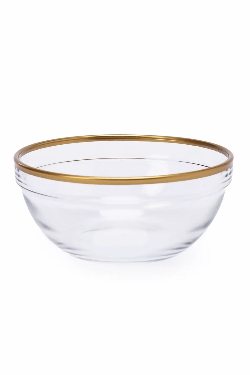 Carina Glass Bowl with Gold Rim (17cm) - Image 1