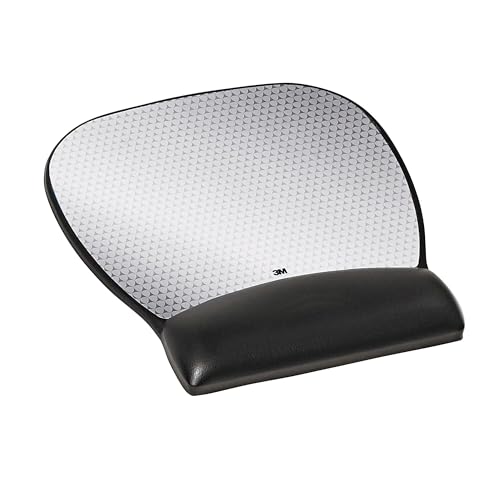3M Precise Mouse Pad with Gel Wrist Rest, Soothing Gel Comfort with Durable, Easy to Clean Leatherette Cover, Optical Mouse Performance, 9.2" x 8.7", Black (MW310LE) - Image 1