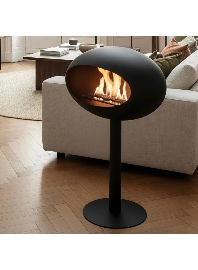 Gardenia Céline Fireplace – Elegant Smokeless Ethanol Fireplace – Nordic Design Inspired by Scandinavian Style – Made of Heat-Resistant Matte Black Iron for Indoor and Outdoor Use - Image 2