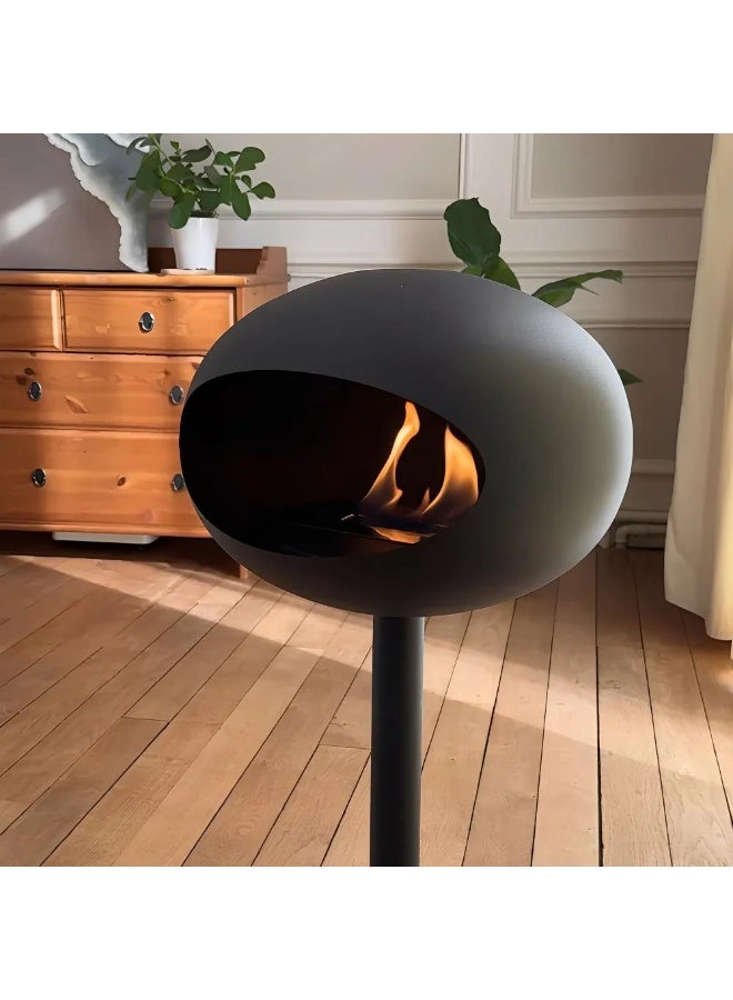 Gardenia Céline Fireplace – Elegant Smokeless Ethanol Fireplace – Nordic Design Inspired by Scandinavian Style – Made of Heat-Resistant Matte Black Iron for Indoor and Outdoor Use - Image 3