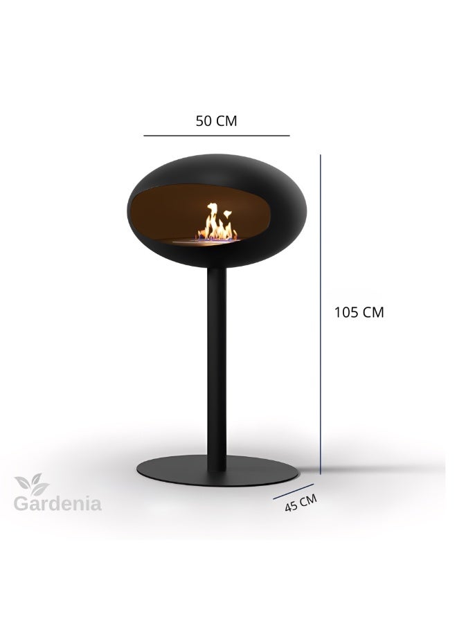 Gardenia Céline Fireplace – Elegant Smokeless Ethanol Fireplace – Nordic Design Inspired by Scandinavian Style – Made of Heat-Resistant Matte Black Iron for Indoor and Outdoor Use - Image 5