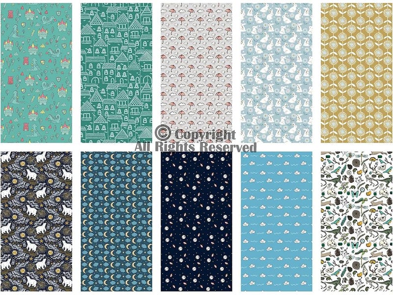 Craftido -25 Options- 100% Cotton Quilting Fabric Bundles 10pcs Fat Quarters 18â€x21â€-Medium Weight 5.2 oz- Soft Cotton for Quilting, Sewing Project, Patchwork, DIY Crafts â€“ Baby Boy - Image 2