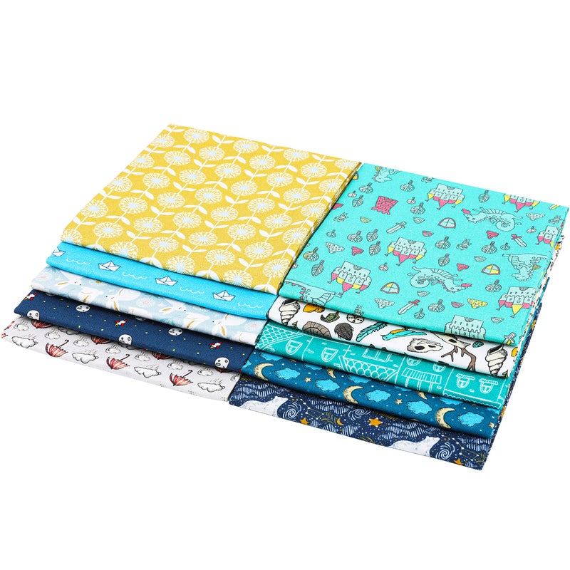 Craftido -25 Options- 100% Cotton Quilting Fabric Bundles 10pcs Fat Quarters 18â€x21â€-Medium Weight 5.2 oz- Soft Cotton for Quilting, Sewing Project, Patchwork, DIY Crafts â€“ Baby Boy - Image 3