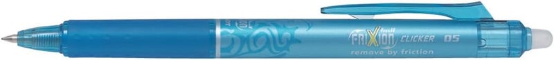 Pilot Frixion Clicker Roller Ball Pen, 0.5 mm Tip Size, Light Blue - Image 2
