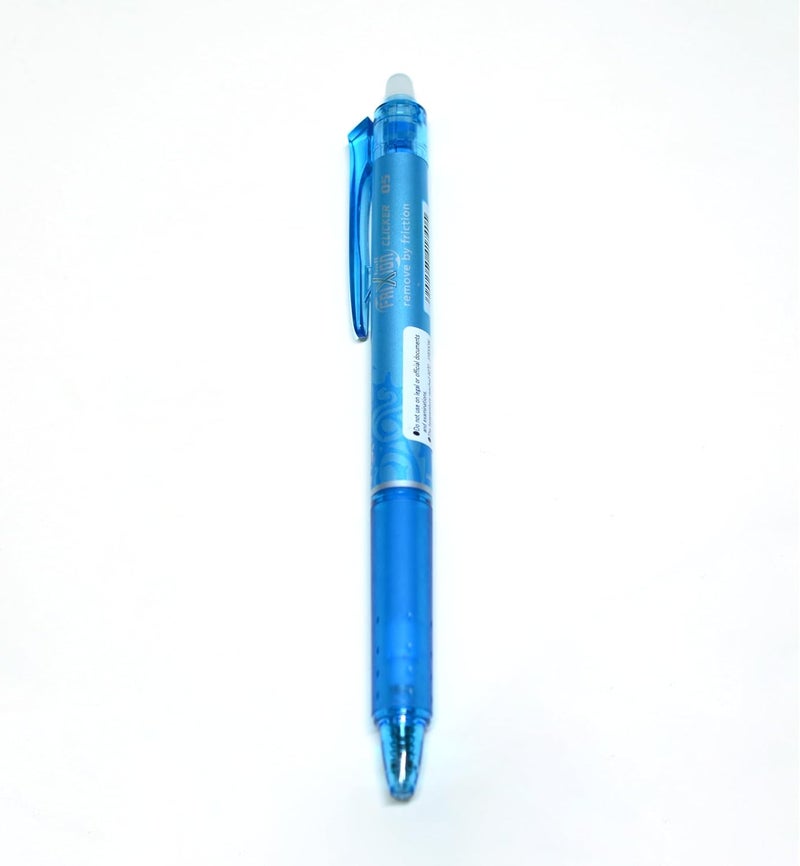 Pilot Frixion Clicker Roller Ball Pen, 0.5 mm Tip Size, Light Blue - Image 4