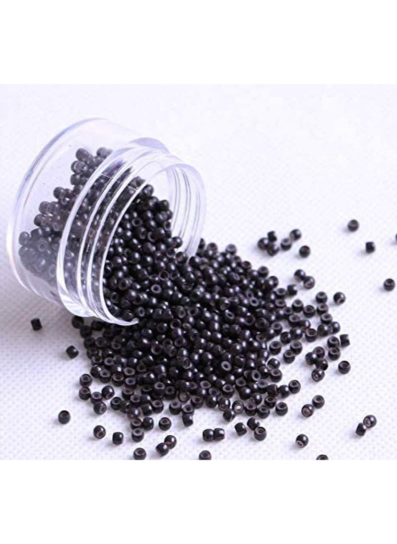 Estelle Silicone Nano Ring 1000Pcs Per Bottle Nano Ring Beads Micro Links Hair Extension Dark Brown  - Image 2