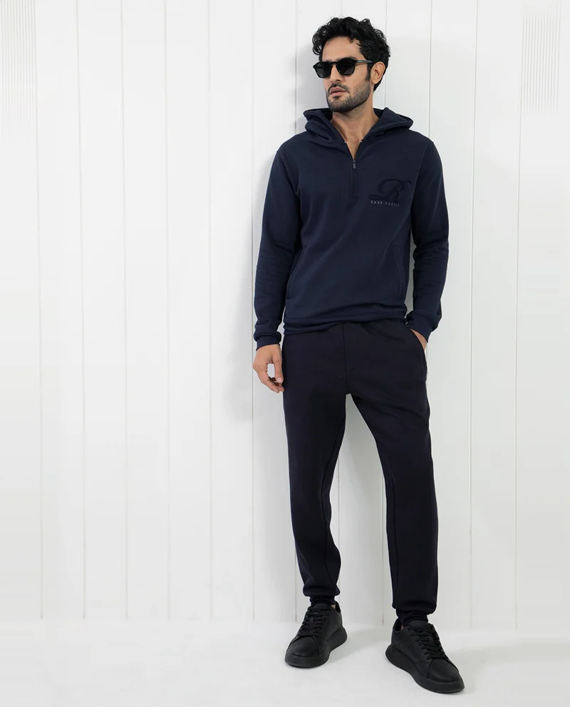 رير رابِت بنطلون رياضي Rare Rabbit Saho Navy Mid-Rise للرجال
