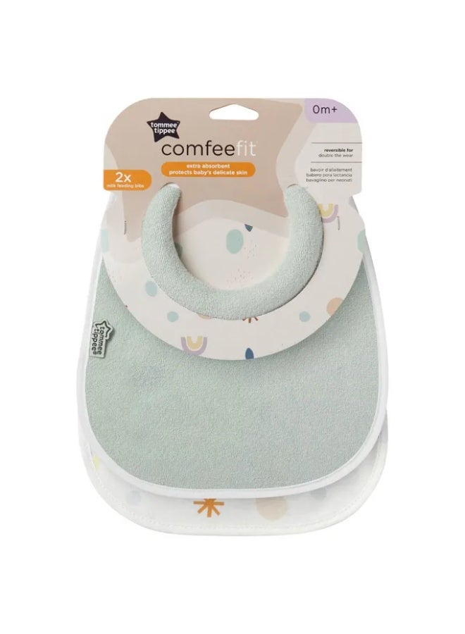 Tommee Tippee UK تومي تيبي - مريلة تغذية الحليب الأقرب إلى الطبيعة X 2 - أخضر