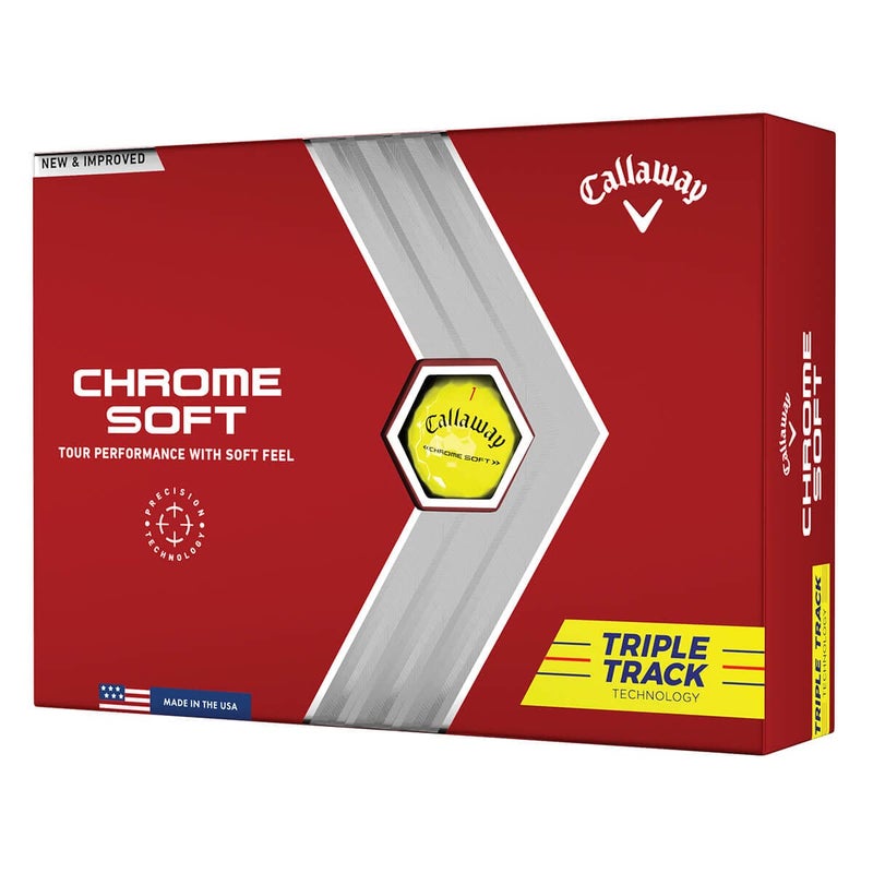 Callaway 2022 Chrome Soft Triple Track Dozen Golf Balls Yellow - Image 1
