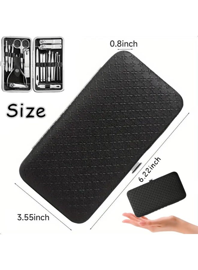 مجموعة 19 قطعة من أدوات قص الأظافر، مجموعة مقص أظافر اليدين والأقدام، أدوات العناية بالأظافر والمناكير والباديكير المصنوعة من الفولاذ المقاوم للصدأ، مجموعة متكاملة للعناية بالأظافر والتجميل للمحترفين - Image 3