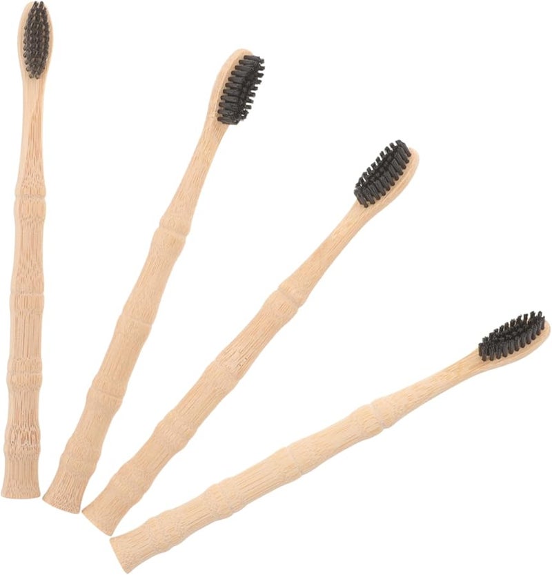 Bamboo Toothbrushes 4 Pack Soft Bristles for Adults Eco Friendly Travel - Image 1