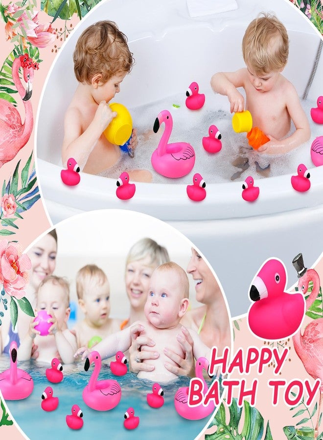 Jerify 48 Pcs Rubber Flamingo Ducks with Inflatable Floating Flamingos Holder Pink Flamingo Bath Floating Toys Car Dashboard Decoration Swimming Pool Ornament for Shower Summer Birthday Party Favors - Image 4