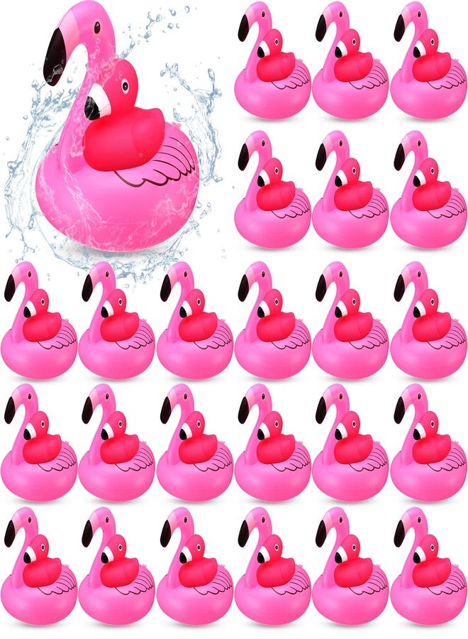 Jerify 48 Pcs Rubber Flamingo Ducks with Inflatable Floating Flamingos Holder Pink Flamingo Bath Floating Toys Car Dashboard Decoration Swimming Pool Ornament for Shower Summer Birthday Party Favors - Image 1